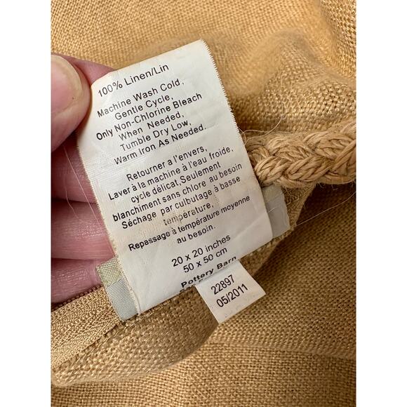 POTTERY BARN 2 Jute Braid Linen Neutral 20" Pillow Cover Coastal Minimalist Boho - Picture 9 of 15